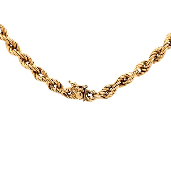 24 Inch Mens Rope Chain Necklace in 14k Yellow Go… - image 4