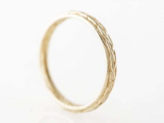 1930’s Engraved Wedding Band in 10k Yellow Gold - image 2