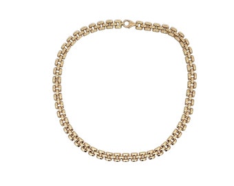 16 Inch Panther Link Necklace in 14k Yellow Gold