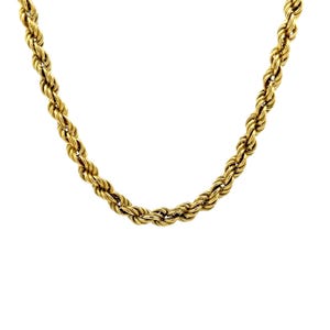 28 Inch Rope Chain Necklace in 14k Yellow Gold