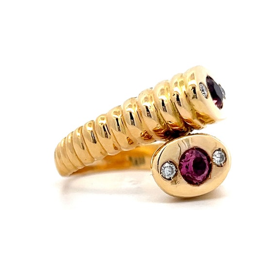Toi Et Moi Tourmaline & Diamond Ring in 18k Yello… - image 3