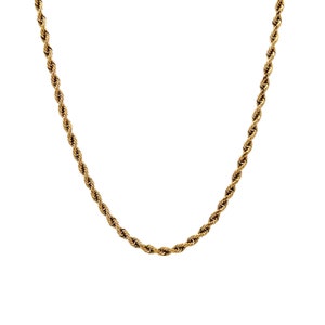 26 Inch Unisex Rope Chain in 14k Yellow Gold