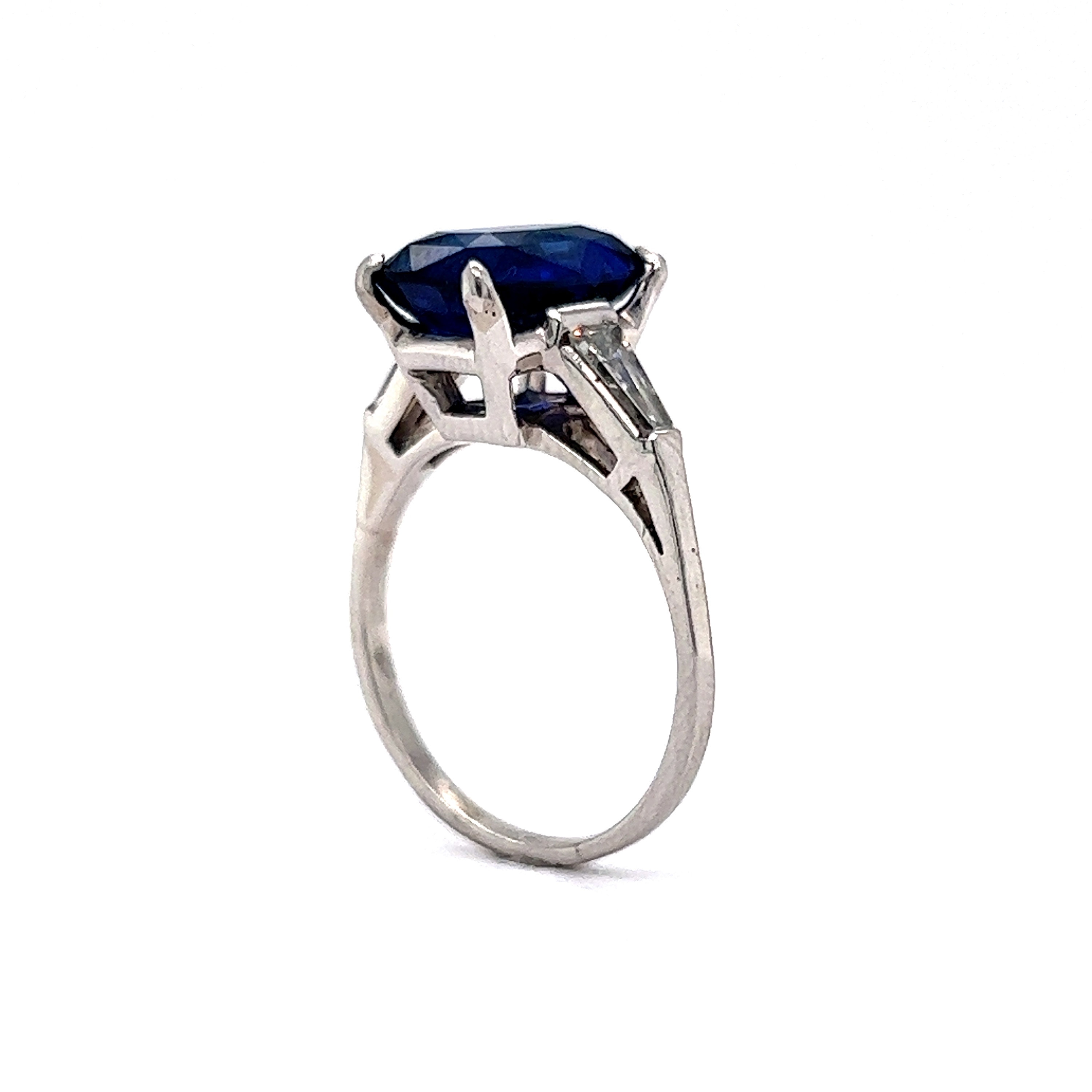 4 Carat Cushion Cut Sapphire Engagement Ring in Platinum Etsy