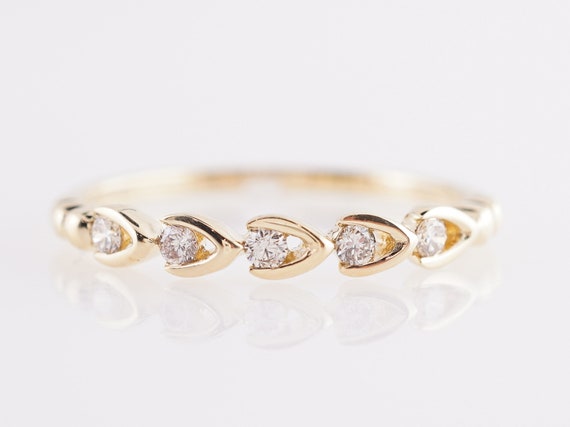 Delicate Diamond Wedding Band in 14k Yellow Gold - image 6