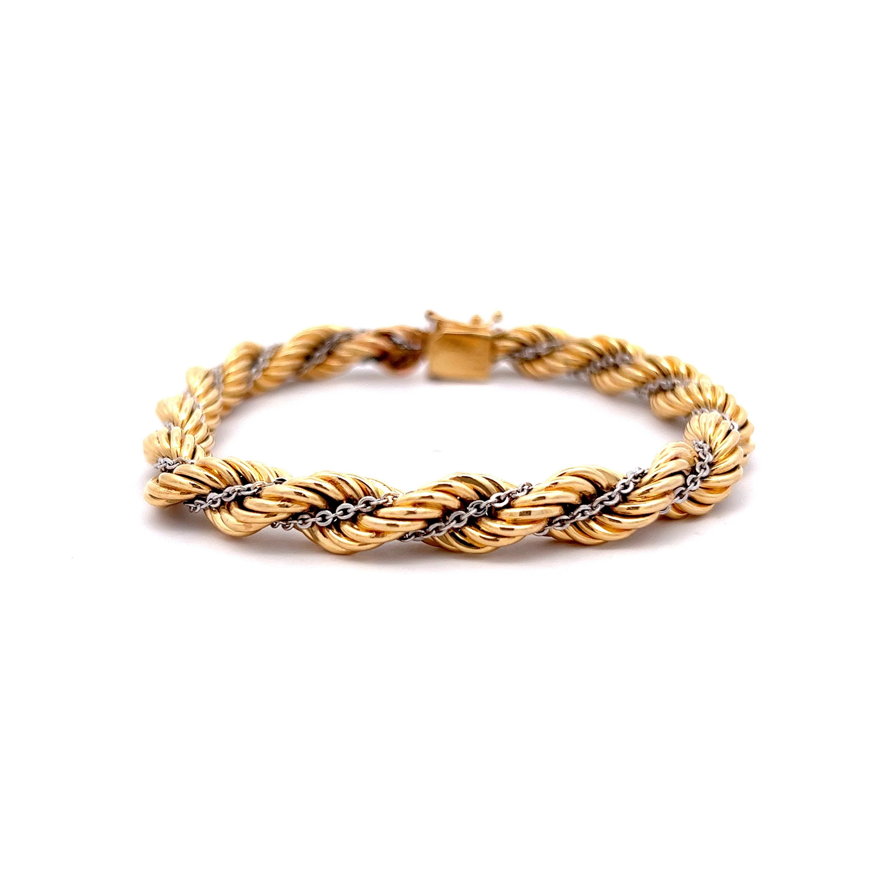Black and Gold Twisted Rope Bracelet - Women Accessories Black Double Gold Twist Clasp Bracelet main image 3