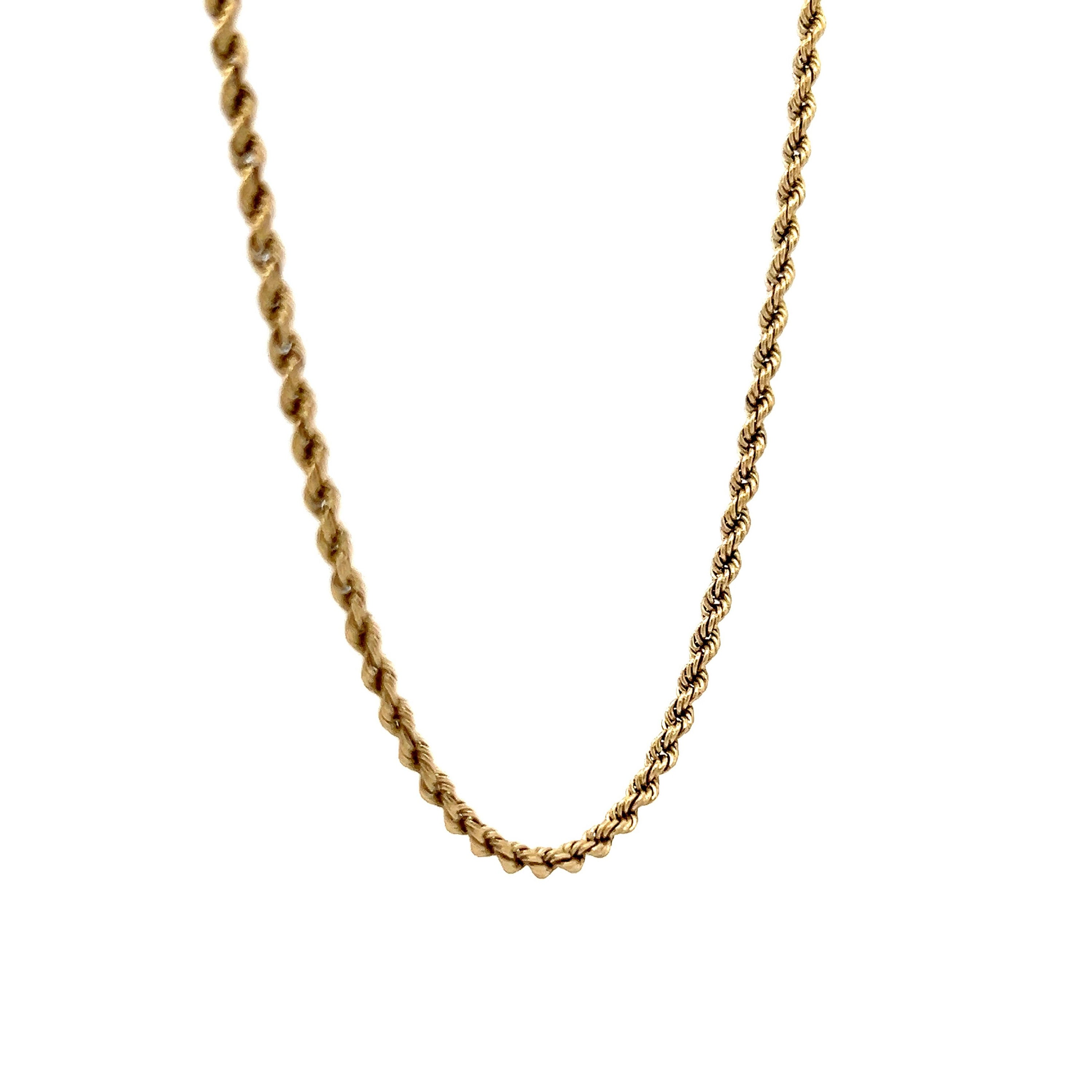 18 Inch Rope Chain Necklace in 14k Yellow Gold - Etsy