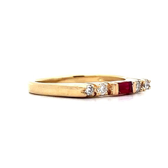 Ruby & Diamond Stacking Ring in 14k Yellow Gold - image 4