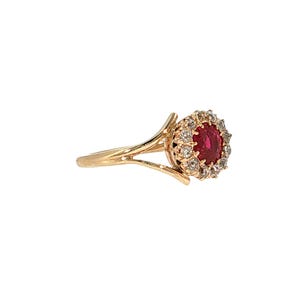 1.04 Victorian Burma Ruby & Diamond Engagement Ring 14k