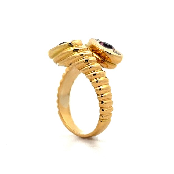 Toi Et Moi Tourmaline & Diamond Ring in 18k Yello… - image 5