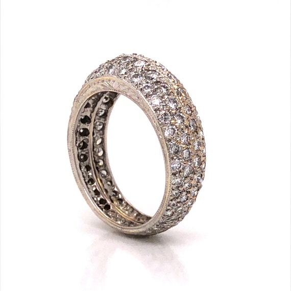 Mid-Century Pave Diamond Cocktail Ring 18k White … - image 7