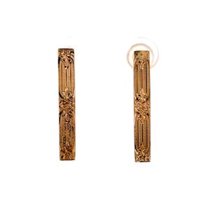 Antique Victorian Engraved Drop Earrings in 14k Gold