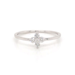 Diamond Cluster Stacking Ring in 14k White Gold