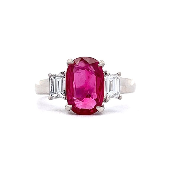 2.78 Oval Cut Ruby & Diamond Accent Engagement Ri… - image 2