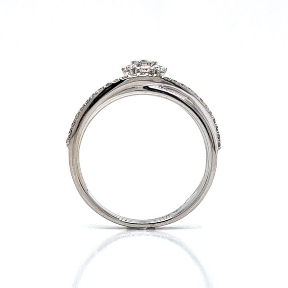 Asymmetrical Diamond Cluster Stacking Ring in 14k… - image 5