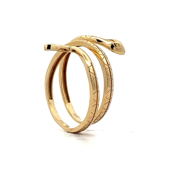 Classic Coiled Snake Ring in 14k Yellow Gold - image 4