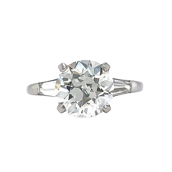 3 Carat Old European Diamond Engagement Ring in Pl