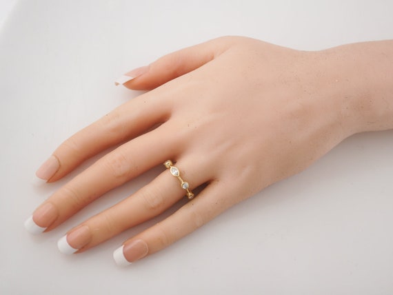 Marquise & Round Brilliant Cut Diamond Ring in Ye… - image 7