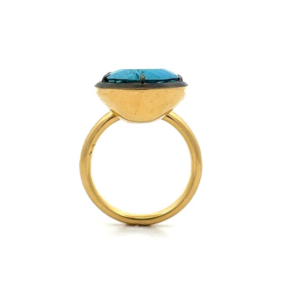 Vibrant Pear Aquamarine Statement Ring - image 8