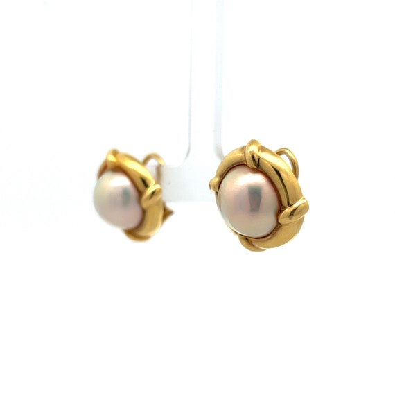 Vintage Tiffany & Co. Pearl Stud Earrings in 18k … - image 2