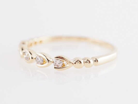 Delicate Diamond Wedding Band in 14k Yellow Gold - image 7