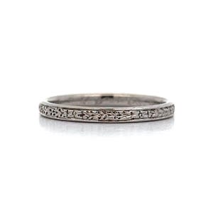 Vintage Art Deco 1930s Orange Blossom Band in 18k White Gold