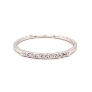 Thin Diamond Stacking Band in 14k White Gold