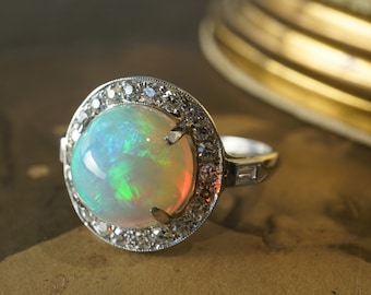 Victorian Ceylon Sapphire & Diamond Cocktail Ring in 18k - Etsy