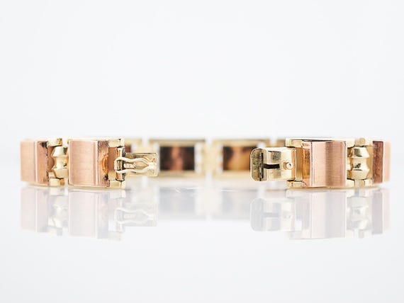 Retro Bracelet in 14k Rose & Yellow Gold - image 5