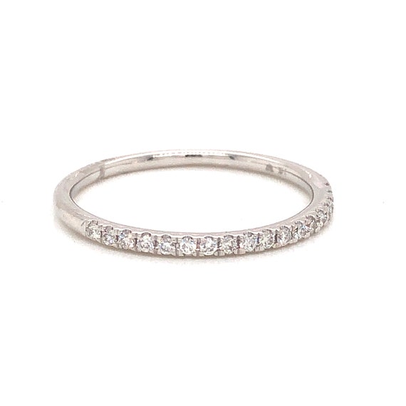 Modern Diamond Wedding Band in 14k White Gold - image 3