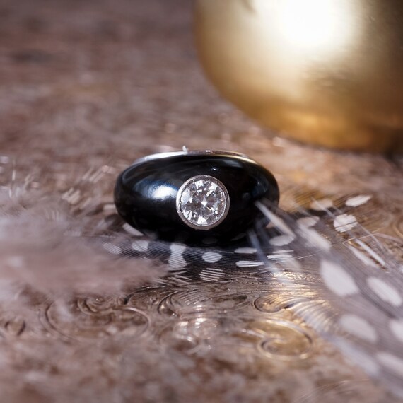 Platinum onyx best sale ring
