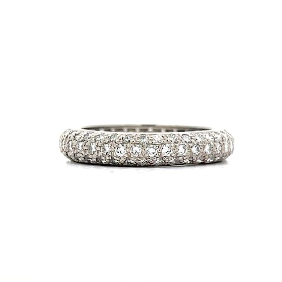 Cartier Pave Diamond Eternity Stacking Ring in Pla