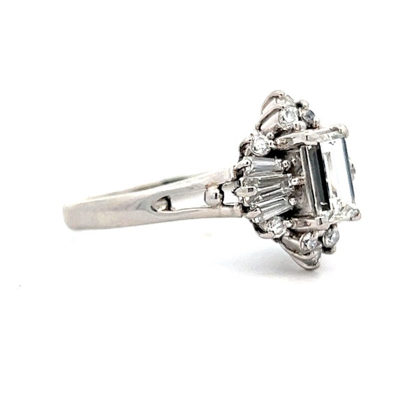 Ballerina Style Diamond Engagement Ring in Platin… - image 3