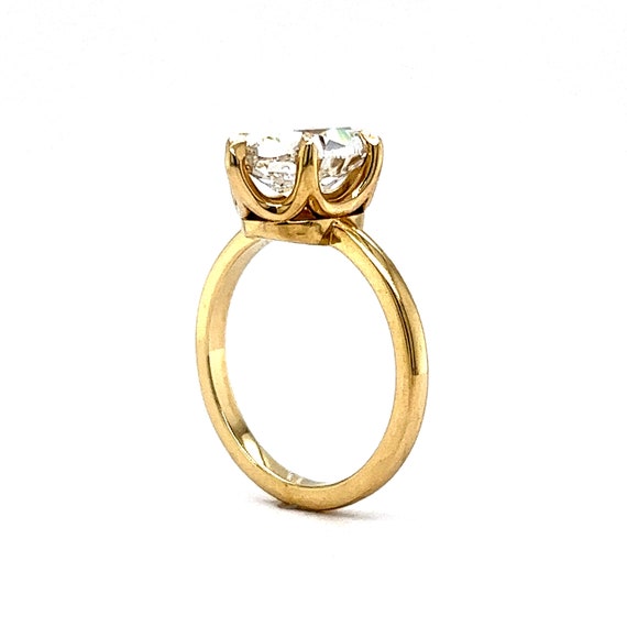 3 カラット GIA オーバル カット ダイヤモンド エンゲージリング 14K 