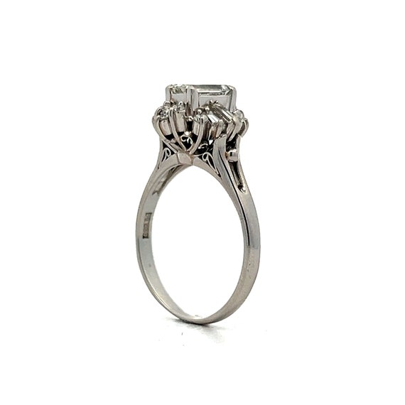 Ballerina Style Diamond Engagement Ring in Platin… - image 5