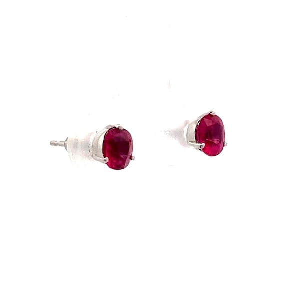 Ruby Stud Earrings in Platinum - image 5