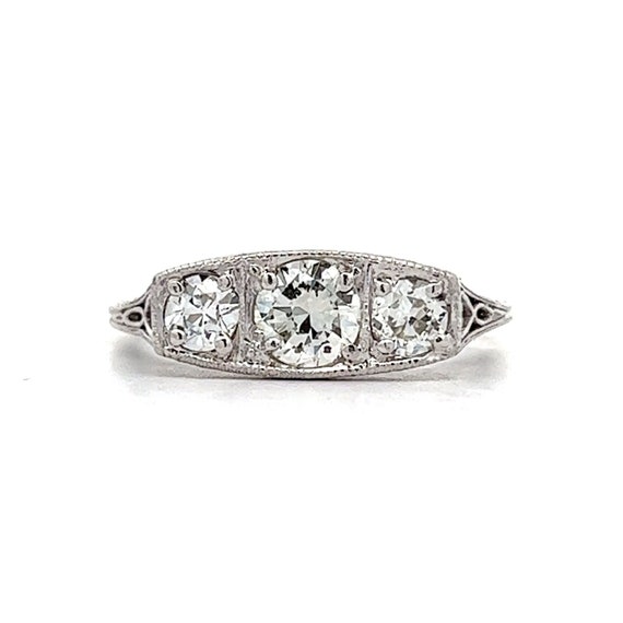 Vintage Art Deco Three Stone Engagement Ring