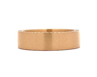 Men's Wide Brushed Finish Wedding Band in 14k Yellow Gold