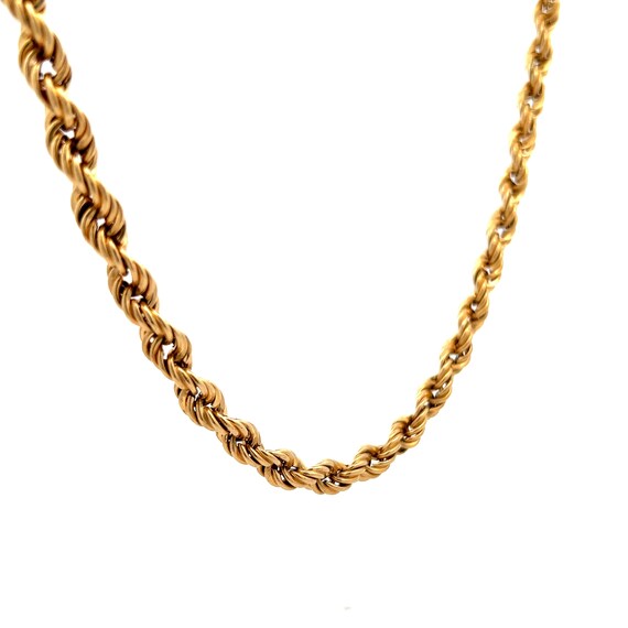 24 Inch Mens Rope Chain Necklace in 14k Yellow Go… - image 3