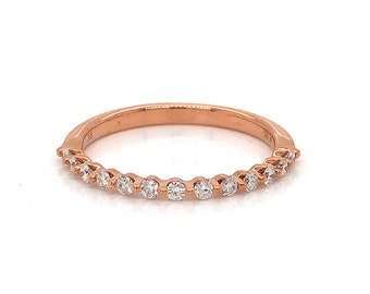 Half-Eternity Diamond Wedding Band in 14k Rose Gold