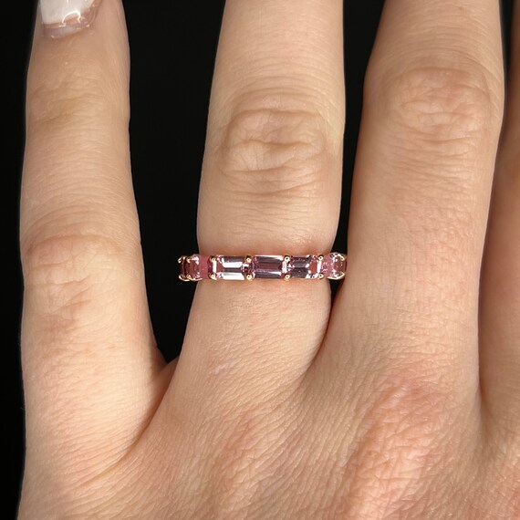 Pink & Purple Sapphire Eternity Band in 14k Rose … - image 3