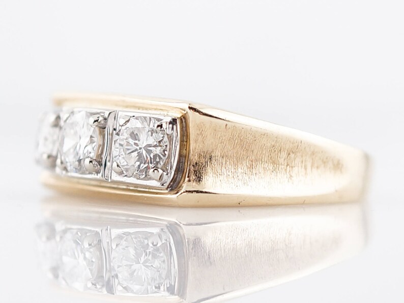 Mens Right Hand Ring Modern 1.10 Round Brilliant Cut Diamonds Etsy