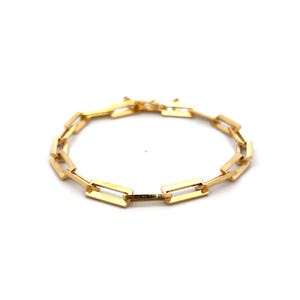 Rectangular Link Bracelet in 18k Yellow Gold