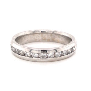 Channel Set Diamond Wedding Band in 14k White Gold