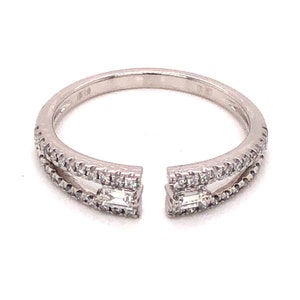 Diamond Open Wedding Band in 18k White Gold