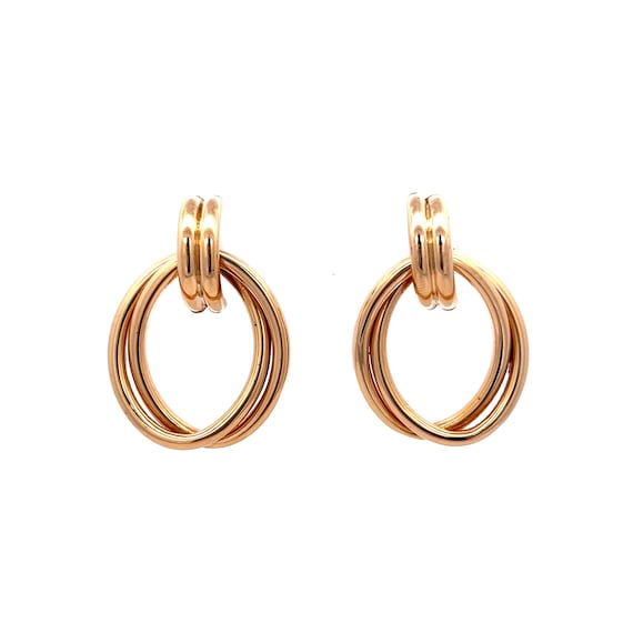 Double Loop Dangle Earrings in 14k Yellow Gold - image 1