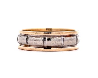 Vintage 1950s Men's Two-Tone Wedding Band in 14k