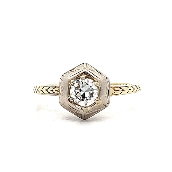 Vintage Art Deco Geometric Engagement Ring