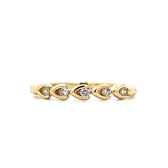 Delicate Diamond Wedding Band in 14k Yellow Gold - image 1