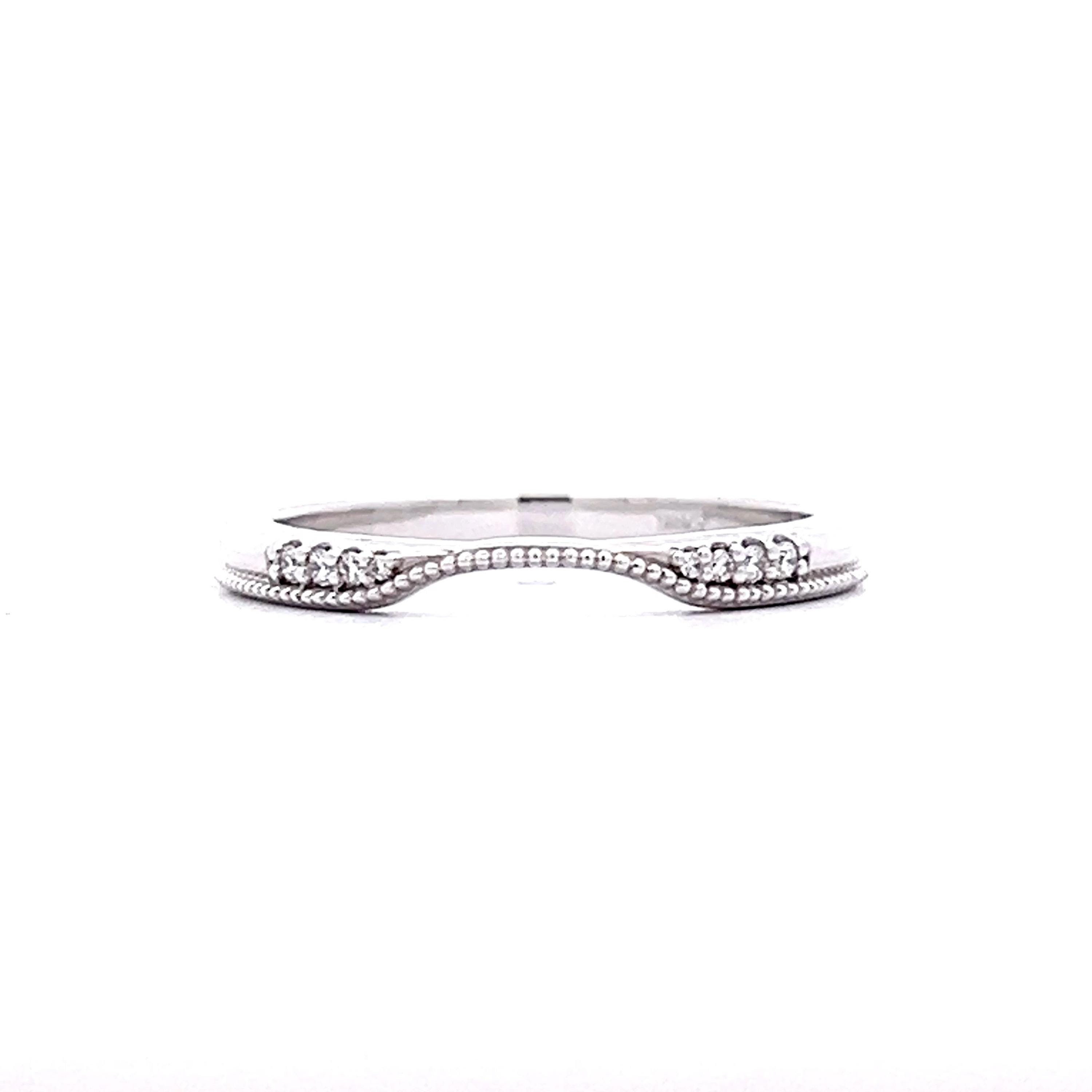 Diamond Contour Wedding Band in 14k White Gold