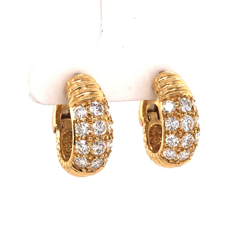1.50 Round Brilliant Cut Diamond Earrings in 18k Yellow Gold image 6